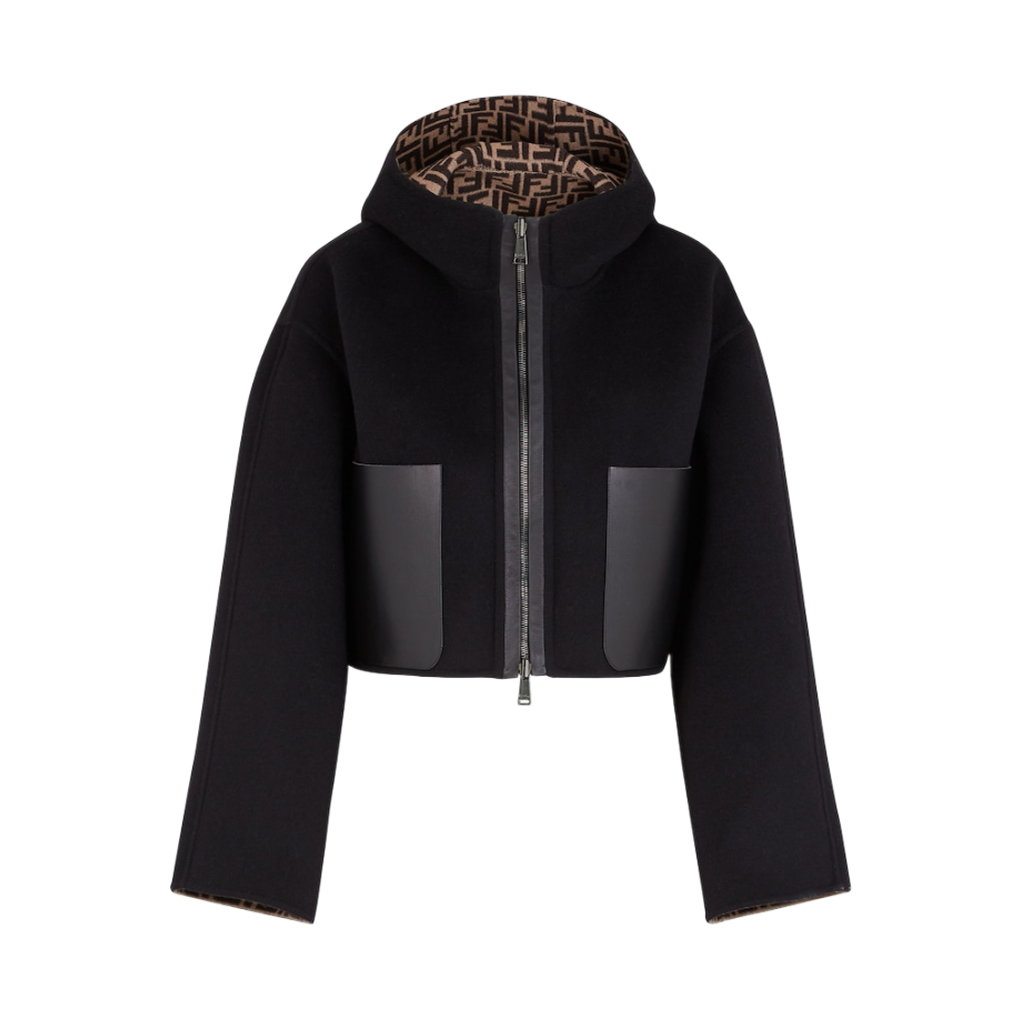 FJ6993A5HDF0GME (W) Fendi Reversible Wool Jacket Black