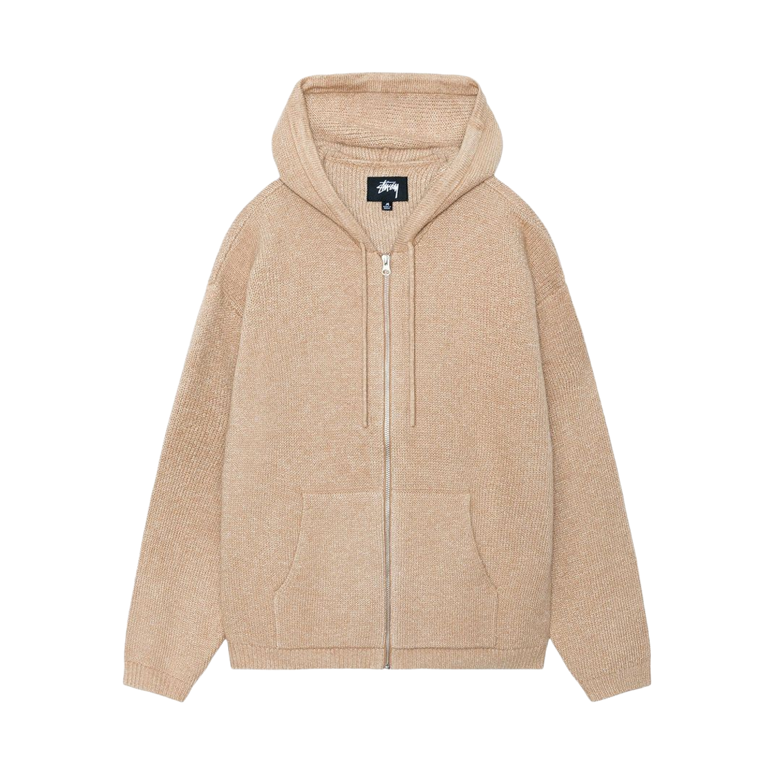 117261 Stussy Zip Up Hooded Sweater Camel