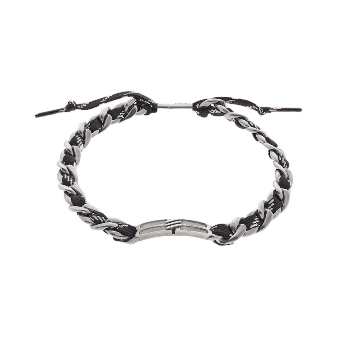 836423TZBPI1766 Balenciaga BB Icon Lace Choker Antique Silver Black White