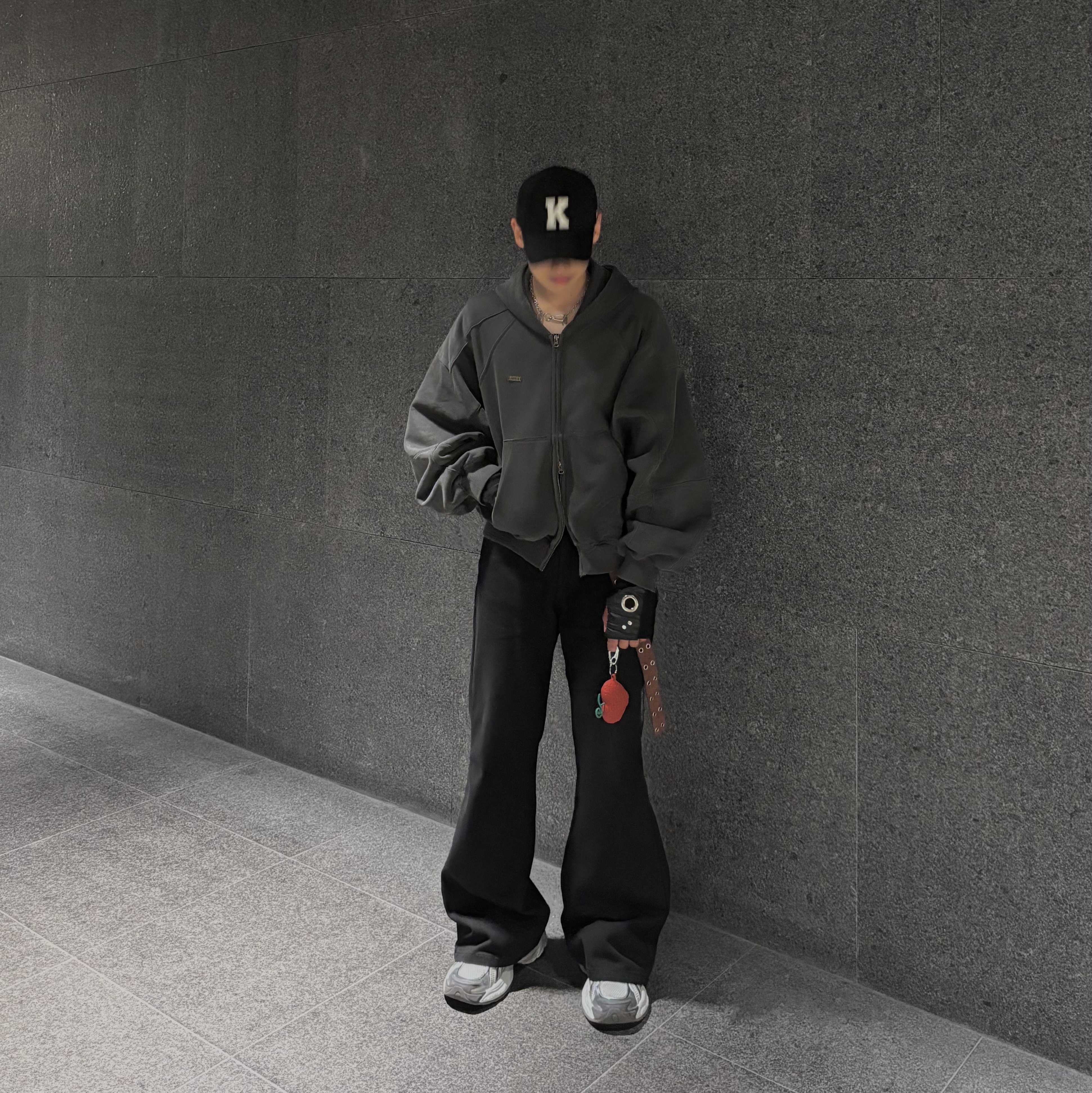 Old Order Turbo GT White Silver, Kamien x KOIN SEOUL K Logo Ball Cap Black 착용 스타일 - 2