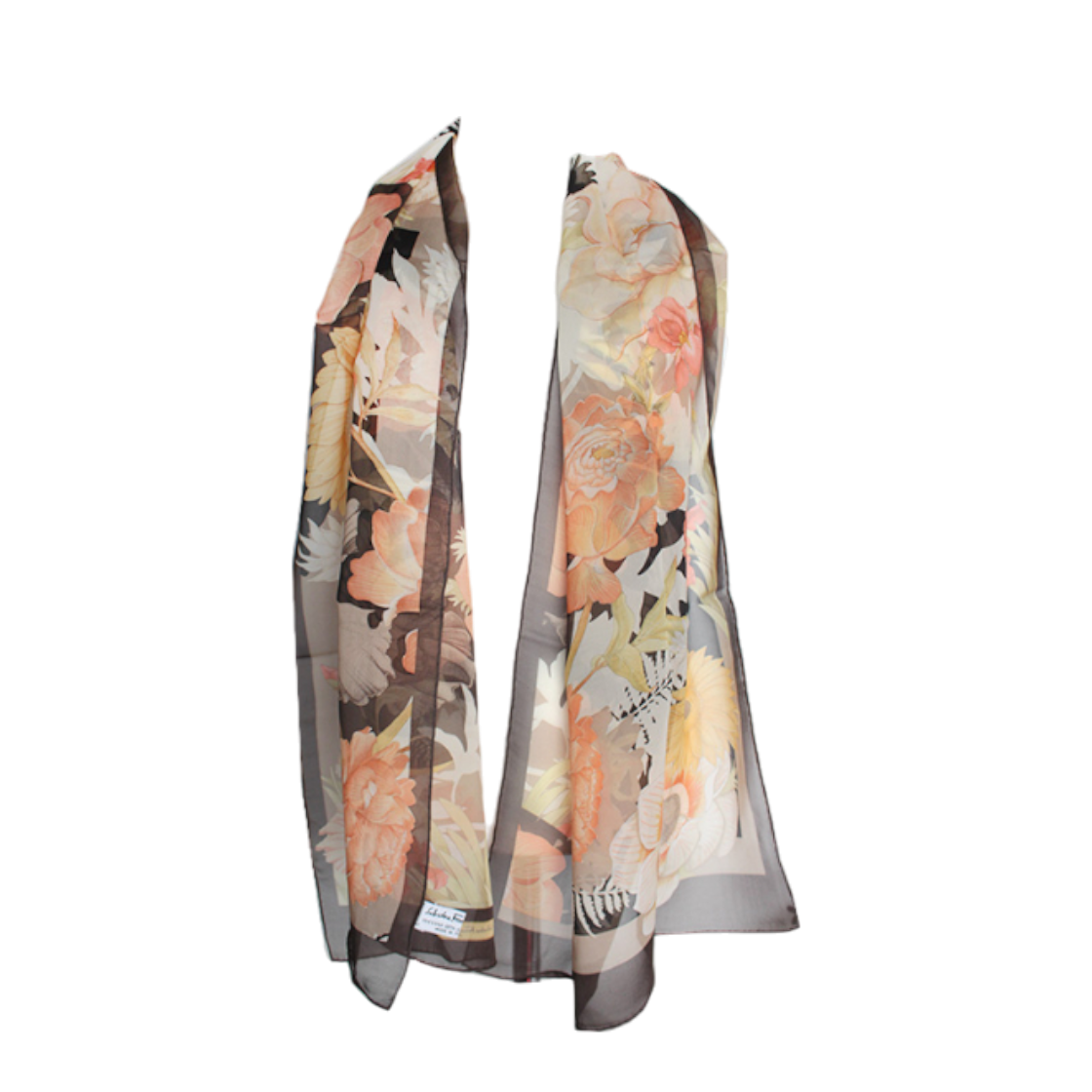 페라가모 플로럴 실크 스카프(Ferragamo Floral Silk Scarf)