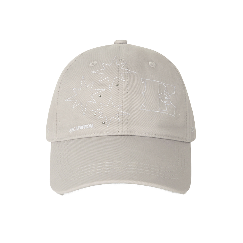 E252AO006BE Escapefrom Star E Logo Stone Point Ball Cap Beige