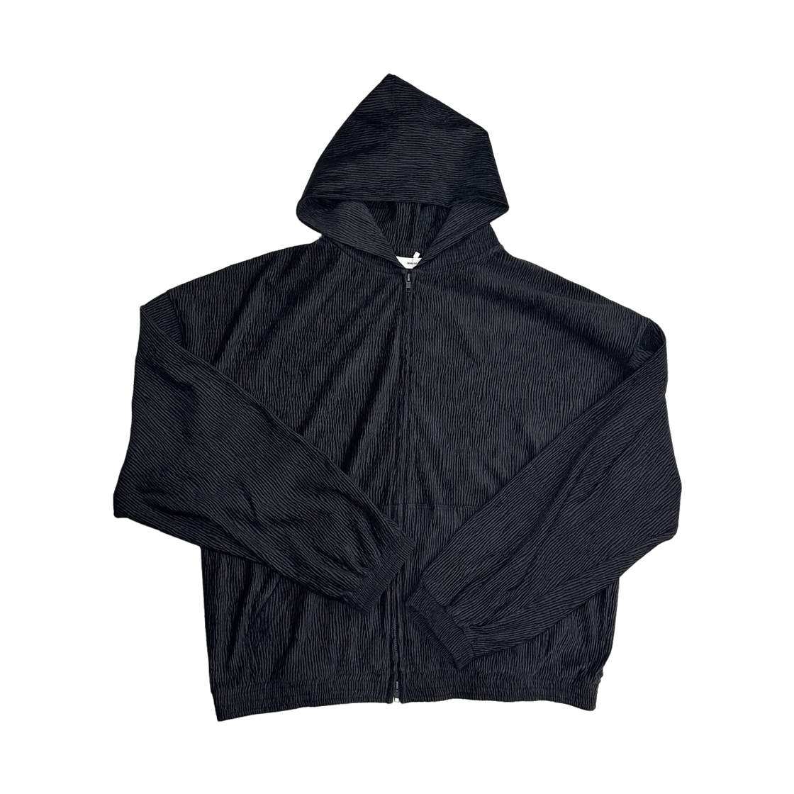 논노드 젠 플리츠 집 후디 블랙(Nonnod Zen Pleats Zip Hoodie Black)