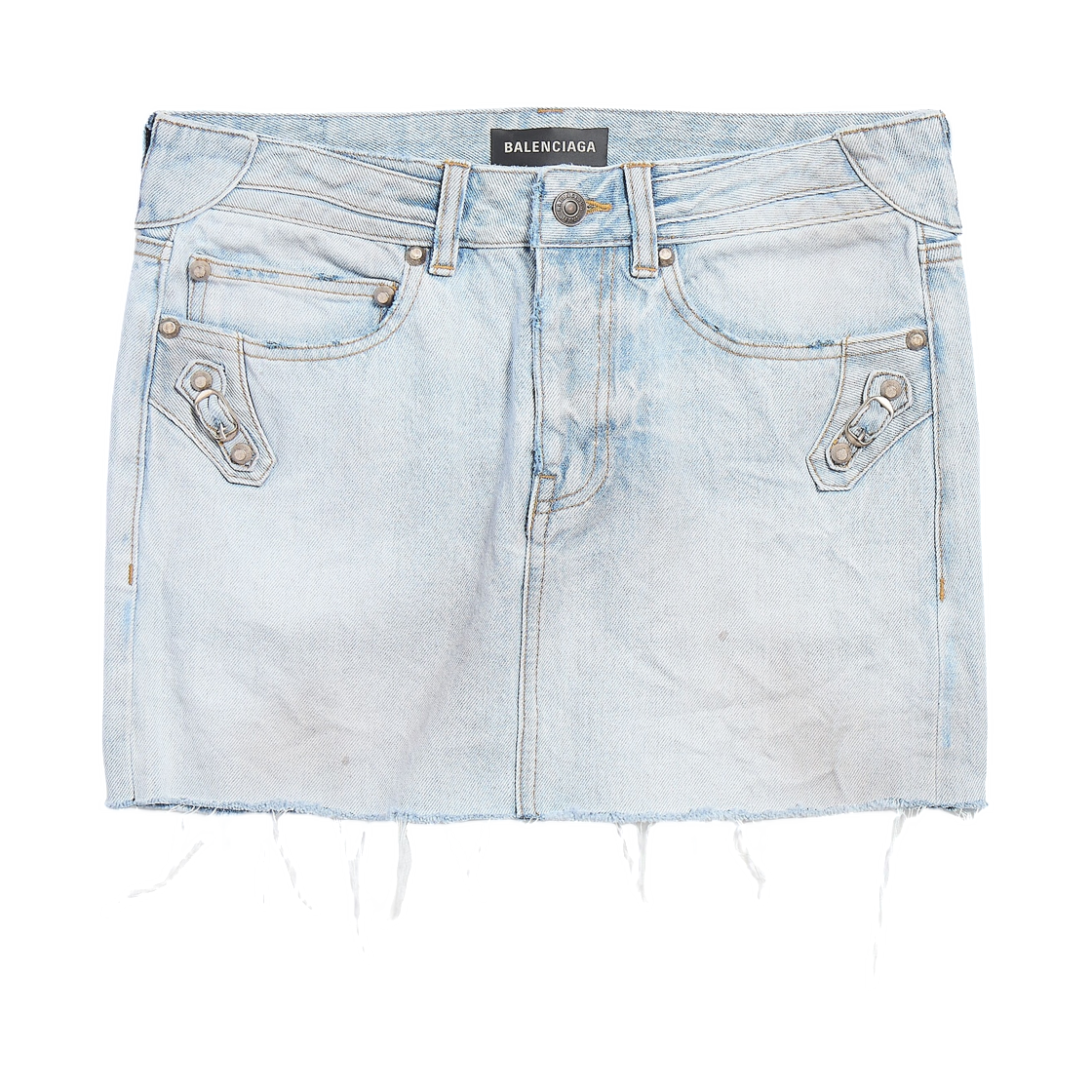 852324TTW744200 (W) Balenciaga City Mini Skirt Light Blue