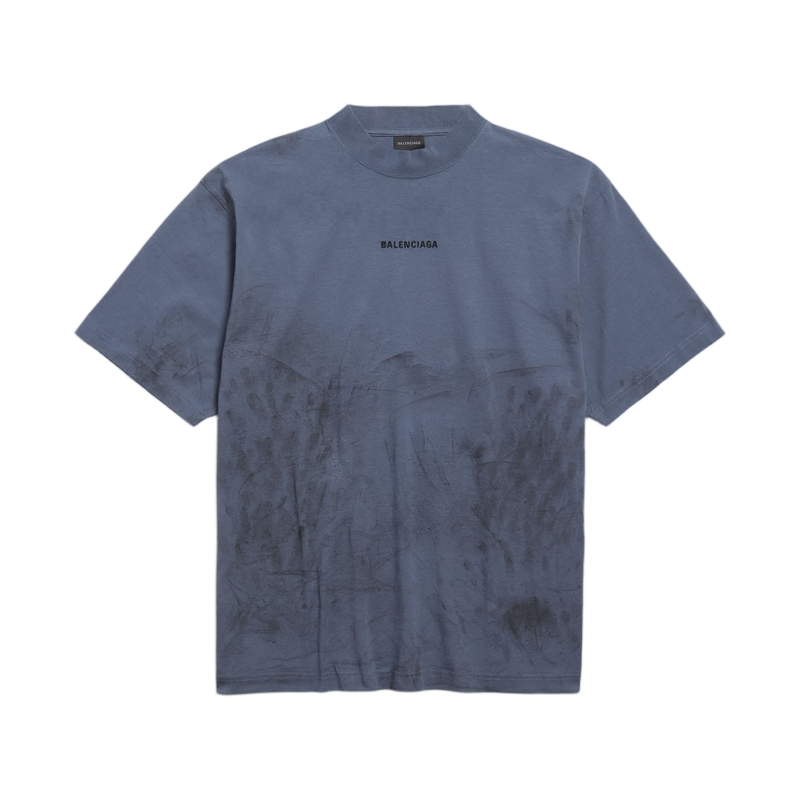 764235TTVF93364 Balenciaga Balenciaga Back T-Shirt Medium Fit Faded Dark Blue Black