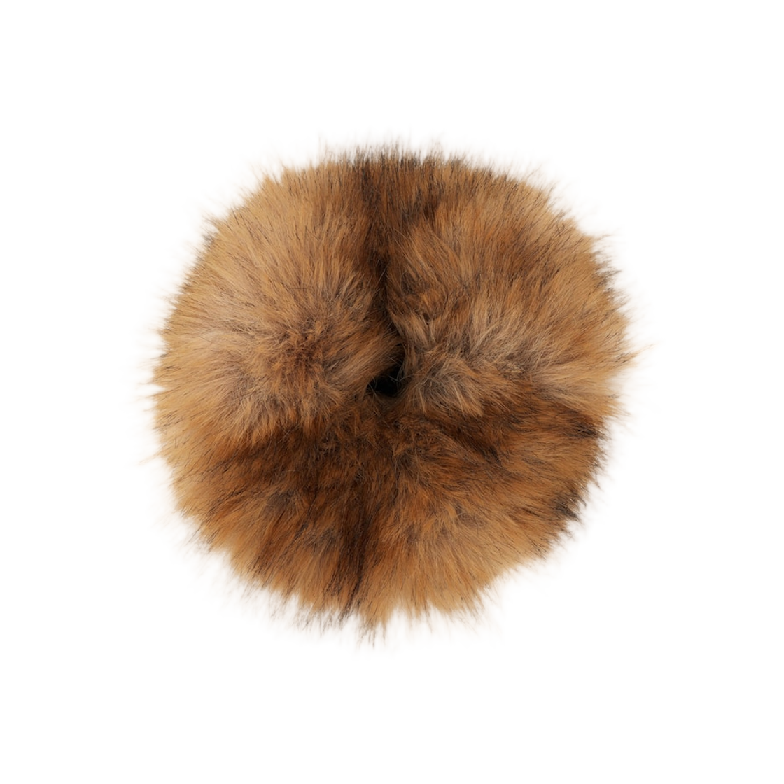 848436TZ55B2012 (W) Balenciaga Holli Animal-Free Fur Scrunchie Beige