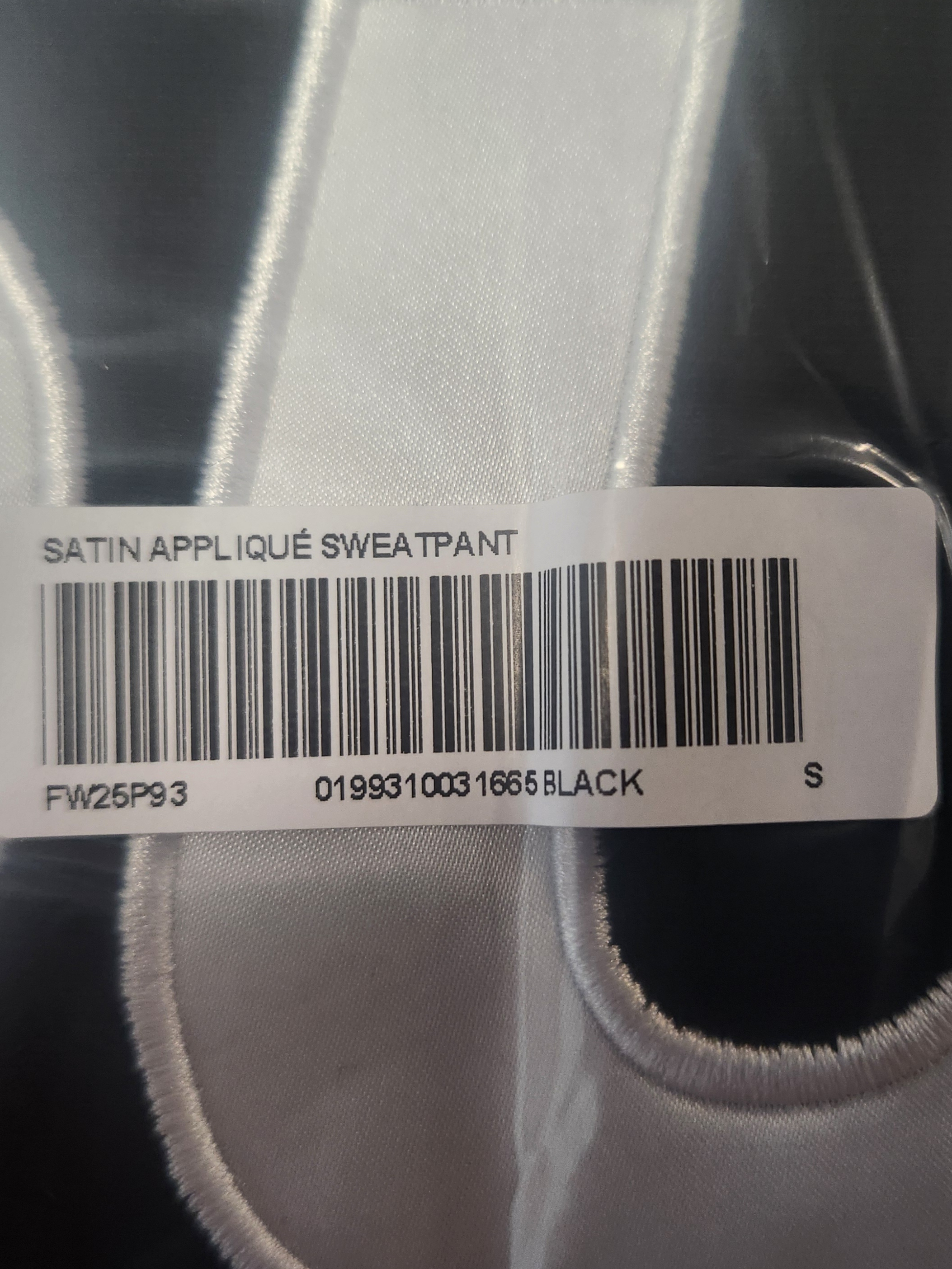 Supreme Satin Applique Sweatpant Black - 25FW 착용 스타일 - 2