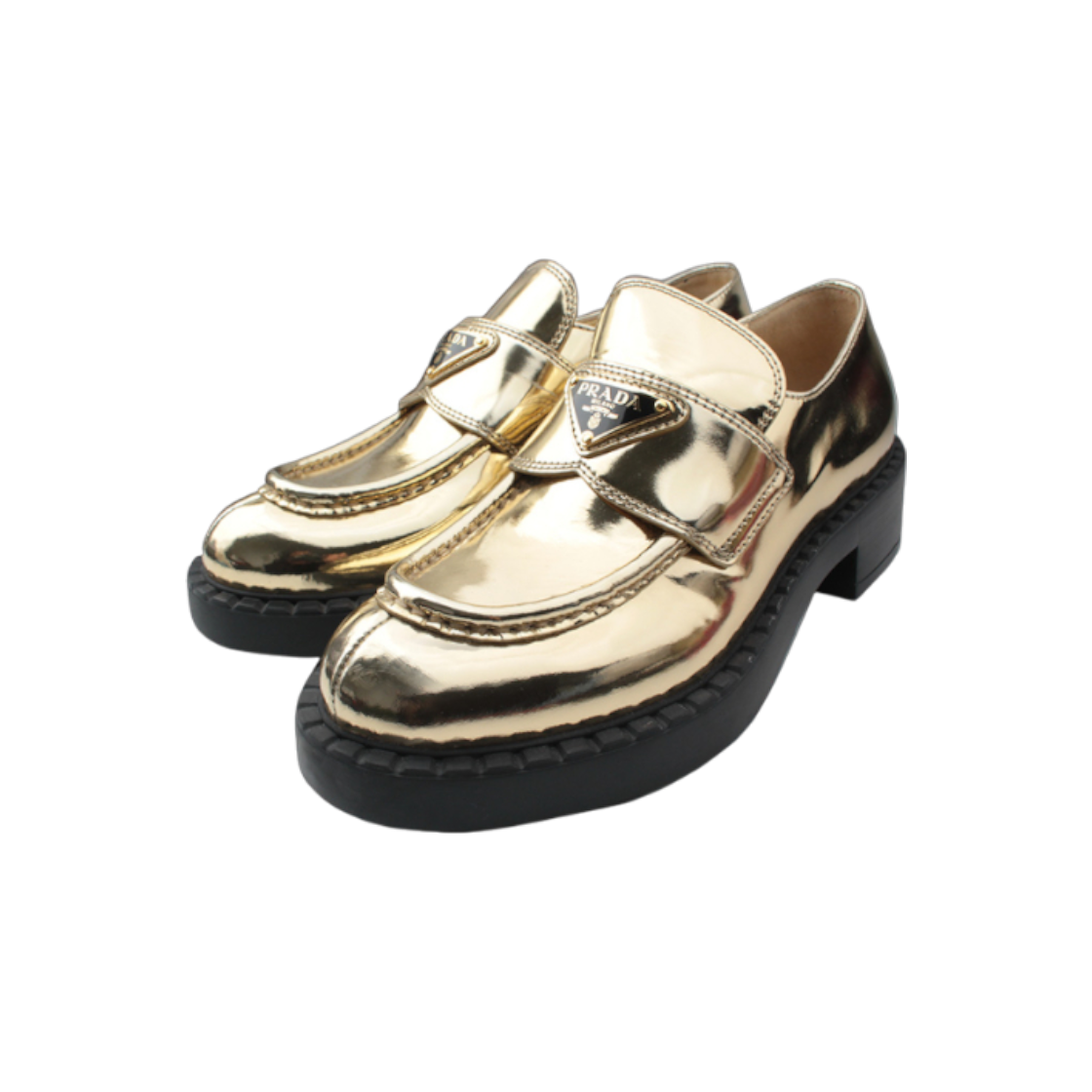 프라다 골드 로퍼 35.5 사이즈(Prada Gold Loafers Size 35.5)