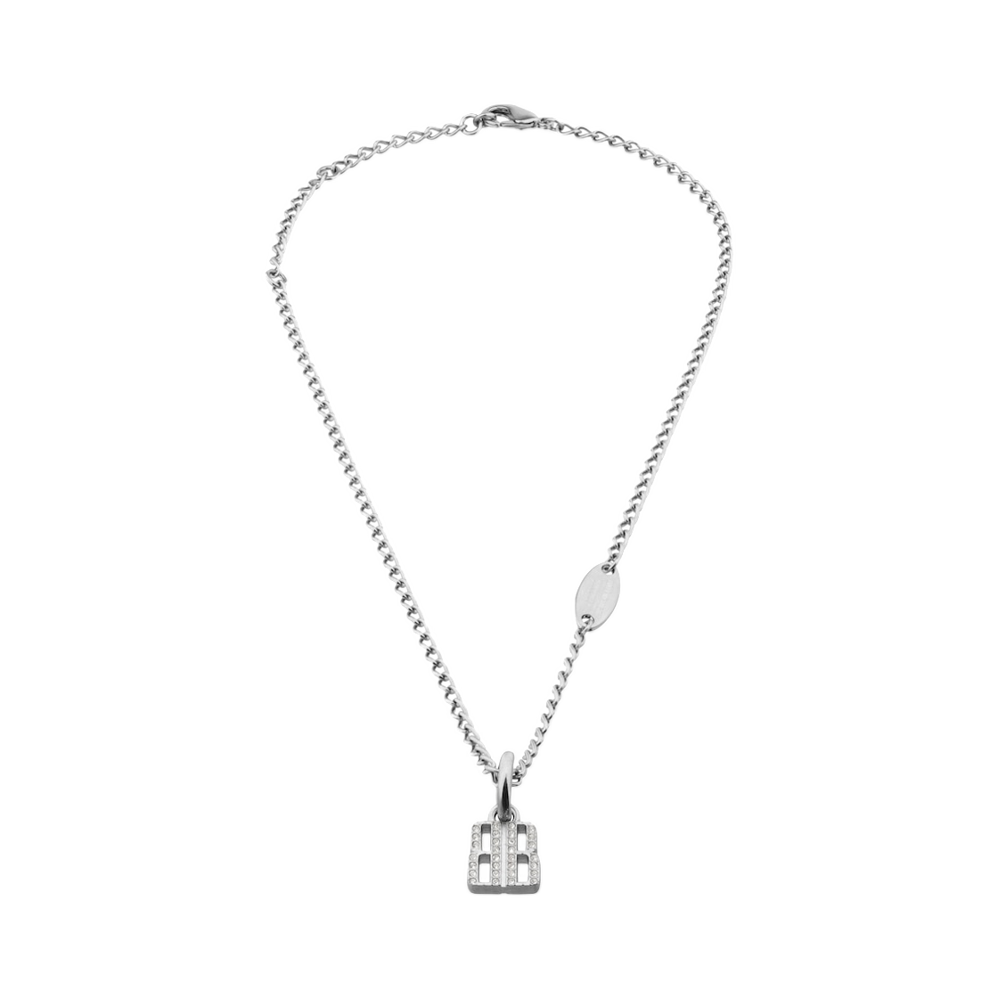 848461TZC3S1201 (W) Balenciaga Nano Thin Necklace Silver