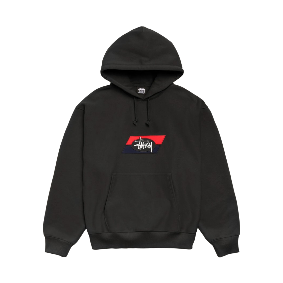 118594 Stussy Double Stripe Embroidered Hoodie Black