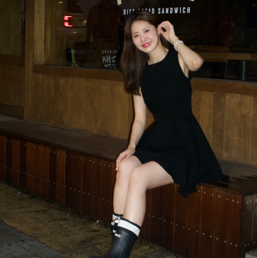 earpearp Sheer String Rain Boots Middle Black 착용 스타일 - 4