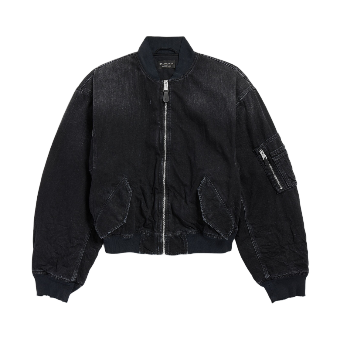 850058TTW671037 Balenciaga Standard Denim Bomber Black