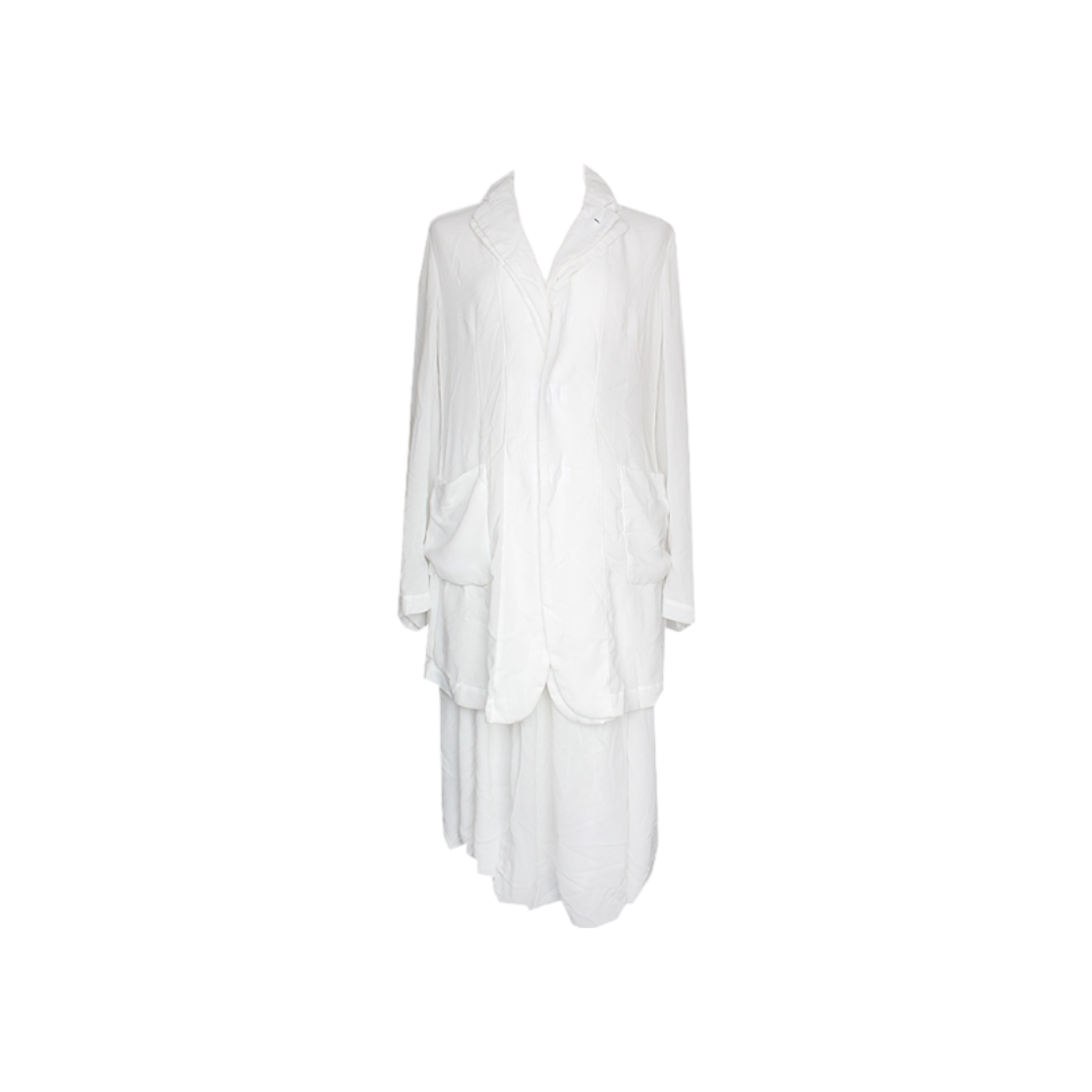 ITS2875LUF2F Comme des Garcons White Jacket & Banding Skirt Two Piece Set Size 55