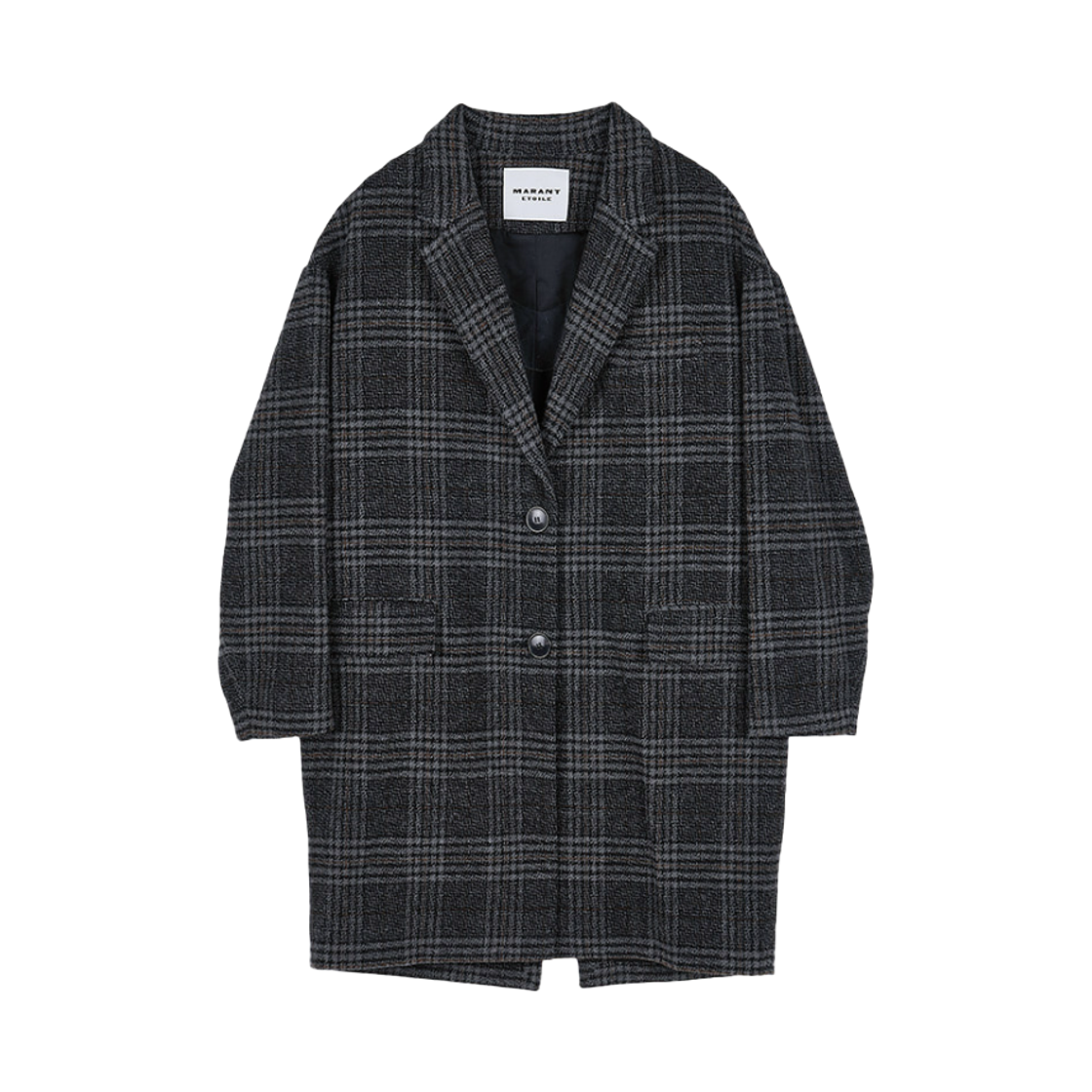 (W) 이자벨 마랑 리미자 울 체크 코트 그레이 - 25FW((W) Isabel Marant Limiza Wool Check Coat Grey - 25FW)