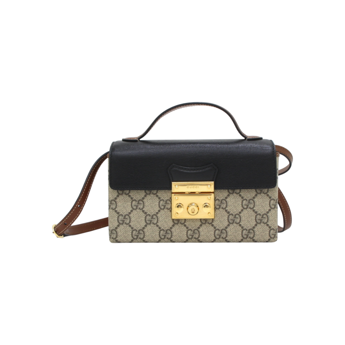 ITBRG3JDH54E Gucci 652683 GG Supreme Padlock Mini Tote & Shoulder Bag Crossbody AA46739