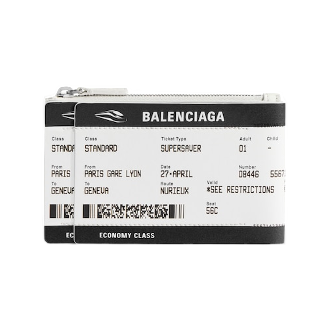 발렌시아가 패스포트 보딩 패스 롱 코인 앤 카드 홀더 블랙 화이트 | Balenciaga | KREAM