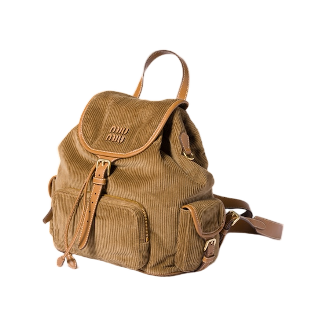 미우 미우 코듀로이 백팩 시나몬(Miu Miu Corduroy Backpack Cinnamon) - 2