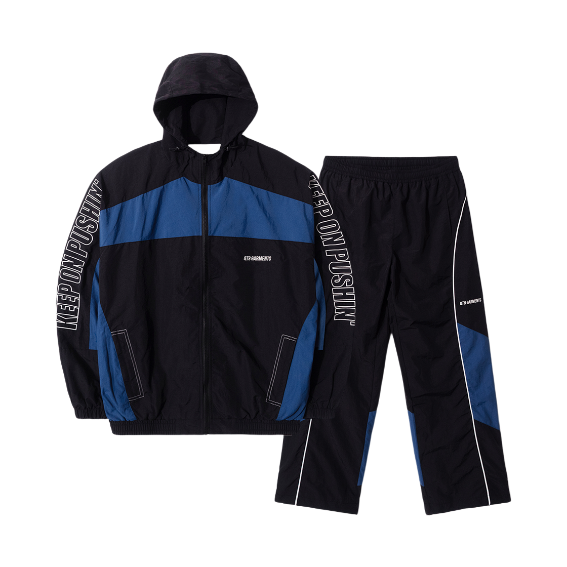Q5AMJK002BBL QT8 GARMENTS Retro Track Setup Black/Blue