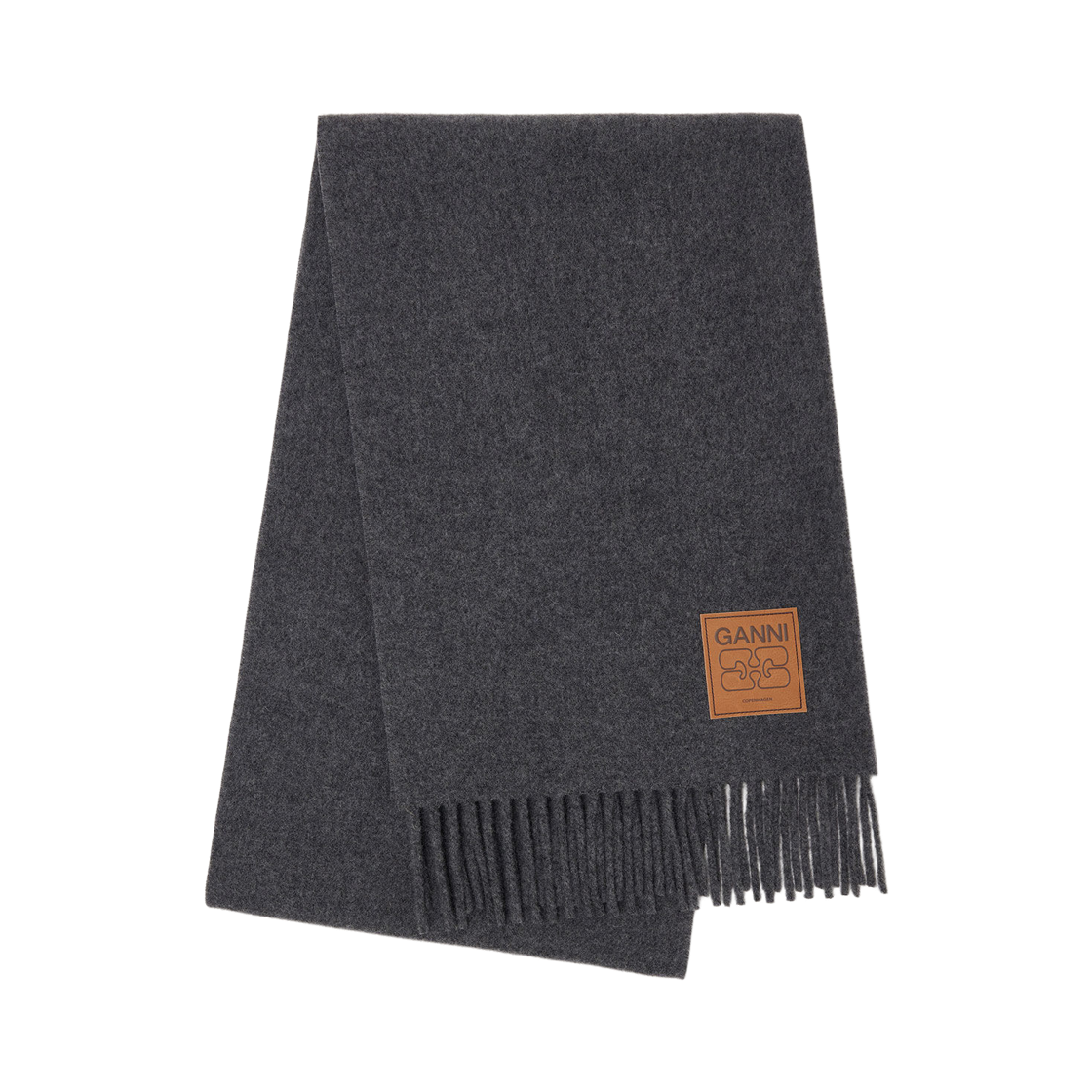 A6932-921 Ganni Wool Scarf Paloma Melange