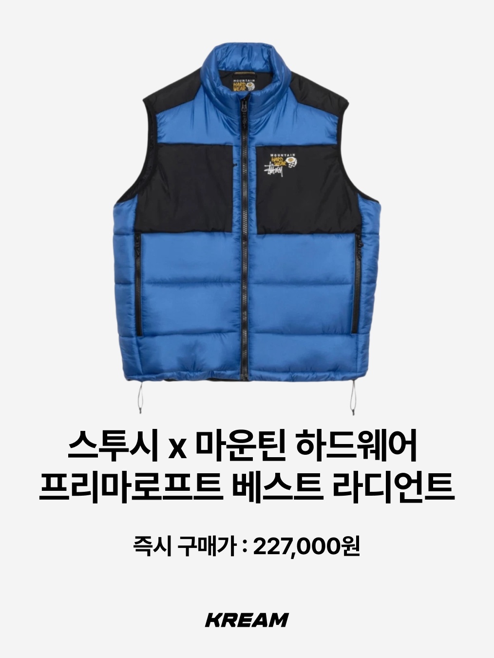 Stussy x Mountain Hardwear Primaloft Vest Radiant, Carhartt Montana Loose Fit Insulated Vest Black 착용 스타일 - 2