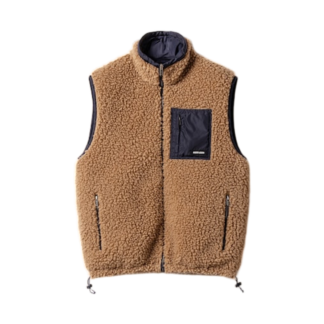 ML1378-18S9-F0LW8 (W) Miu Miu Teddy Down Vest with Technical Ponge Camel Royal Blue