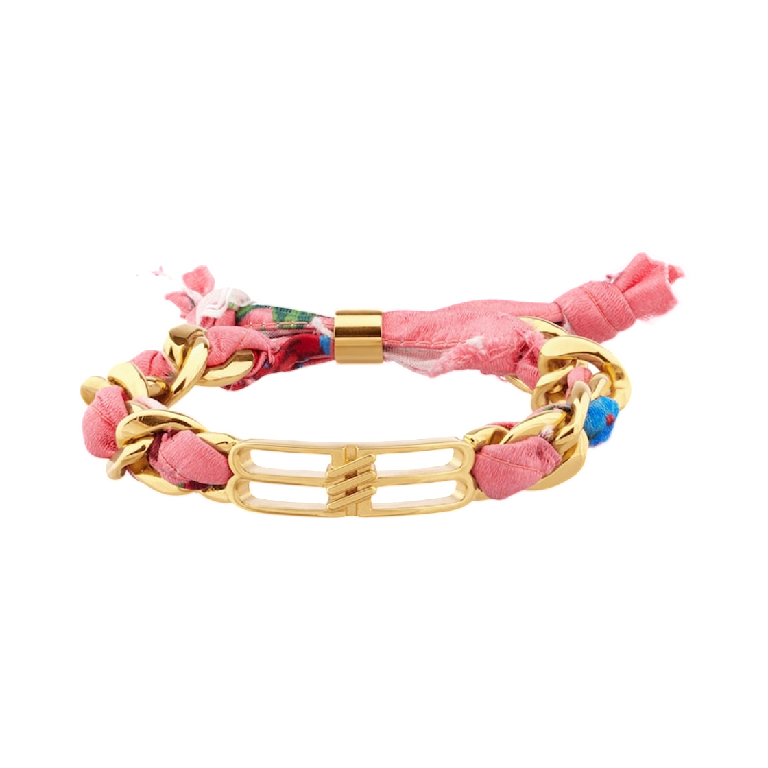 852576TZBPG7668 (W) Balenciaga BB Icon Ribbon Bracelet Gold Multicolor