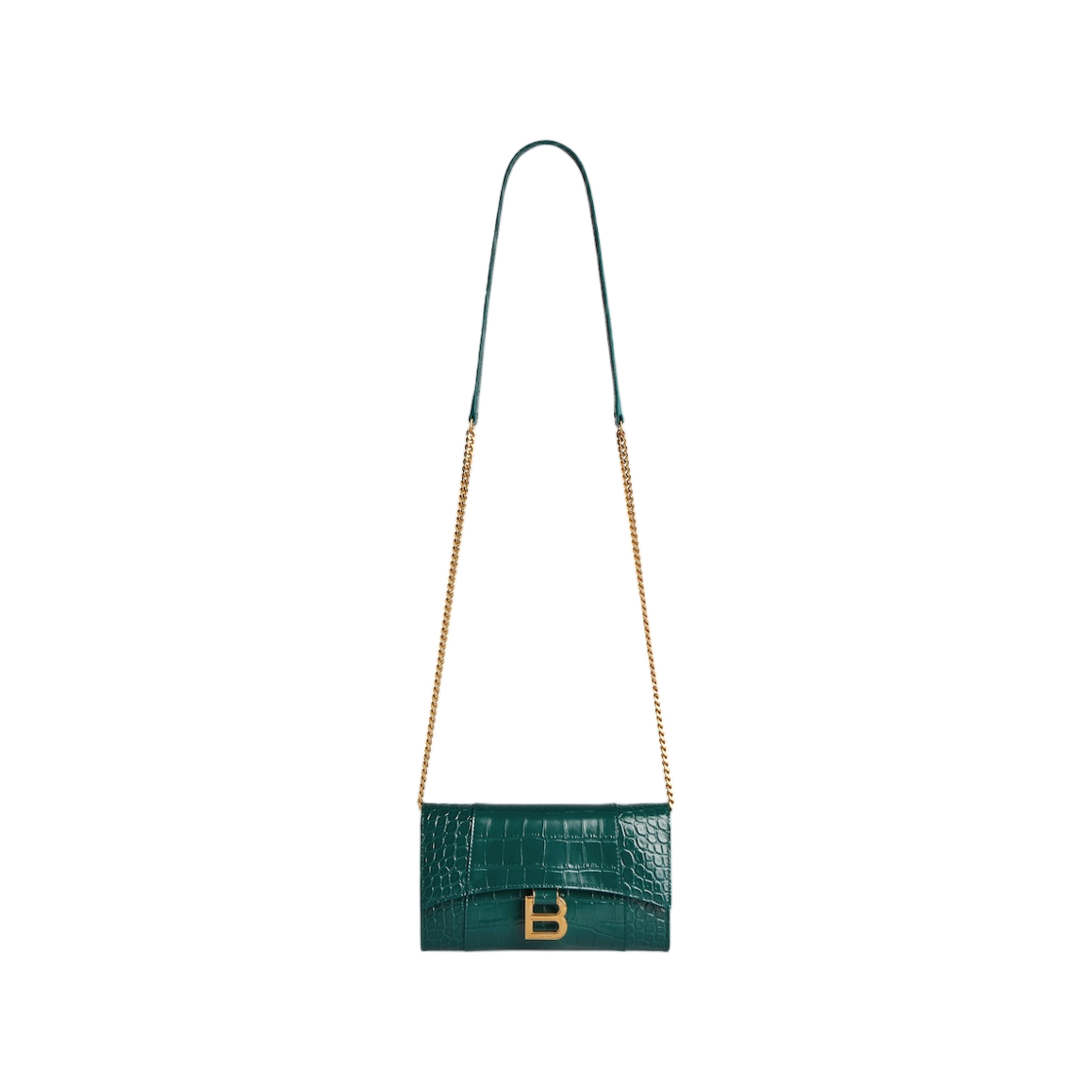 발렌시아가 아워글래스 월렛 온 체인 다크 에메랄드(Balenciaga Hourglass Wallet On Chain Dark Emerald) - 1