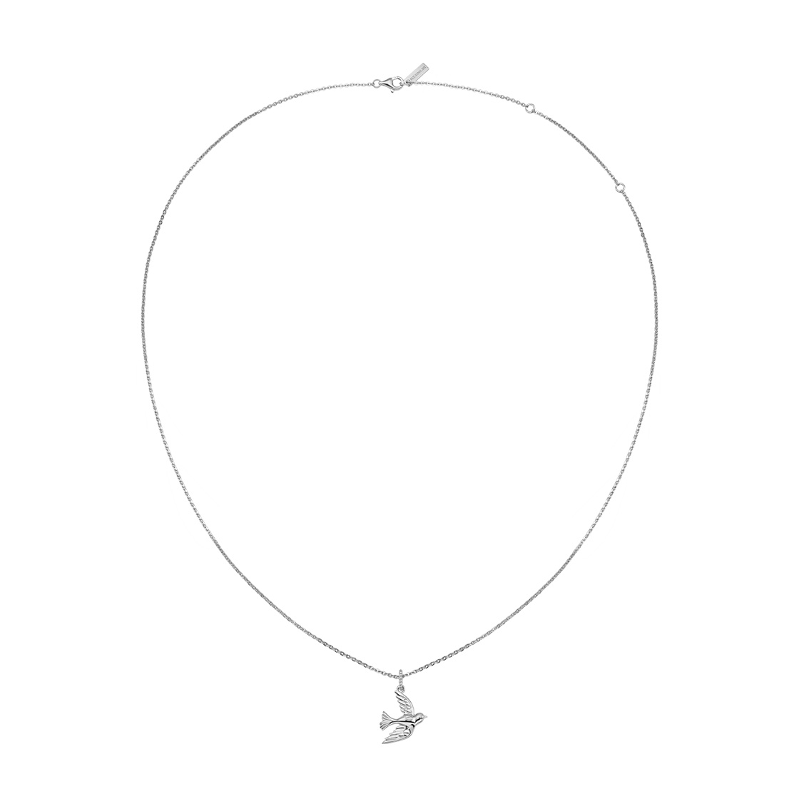 25B10N014-1 TEE RING JAY Bluebird Chain Necklace Silver