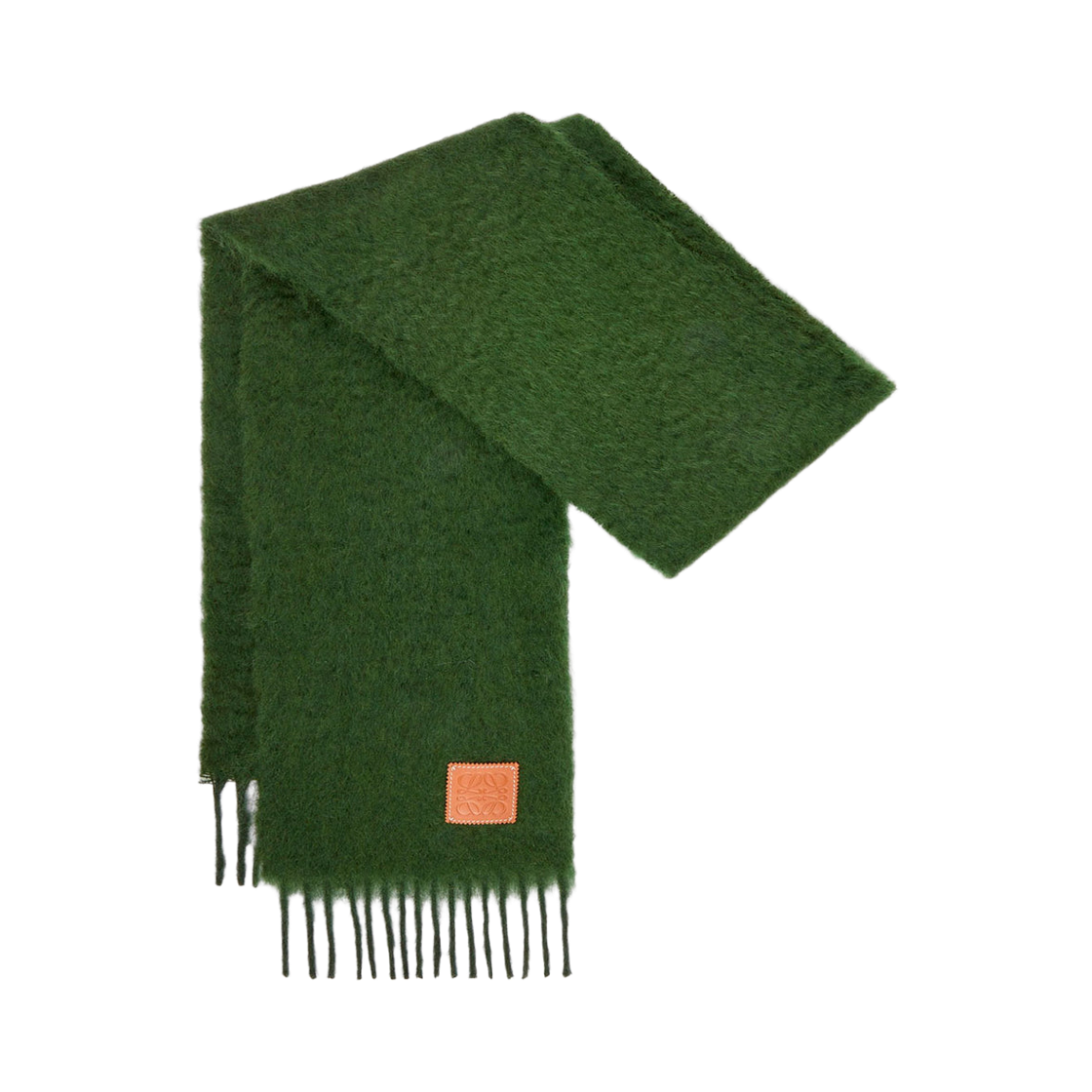 F655254X01-4290 Loewe Wool and Mohair Muffler Forest Green