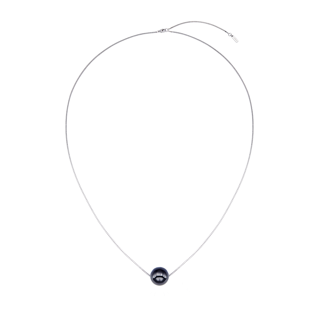 25B10N006 TEE RING JAY Onyx Long Chain Necklace