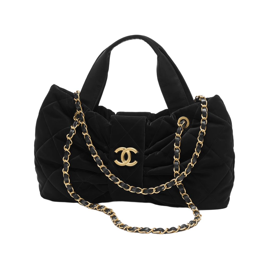 샤넬 보우 백 벨벳 나일론 & 골드 메탈  블랙(Chanel Bow Bag Velvet Nylon & Gold Metal Black) - 2