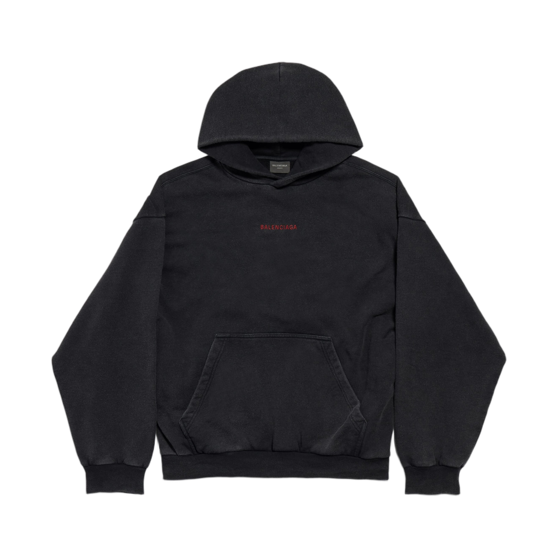 발렌시아가 발렌시아가 백 후드 미디움 핏 페이디드 블랙 레드(Balenciaga Balenciaga Back Hoodie Medium Fit Faded Black Red) - 1