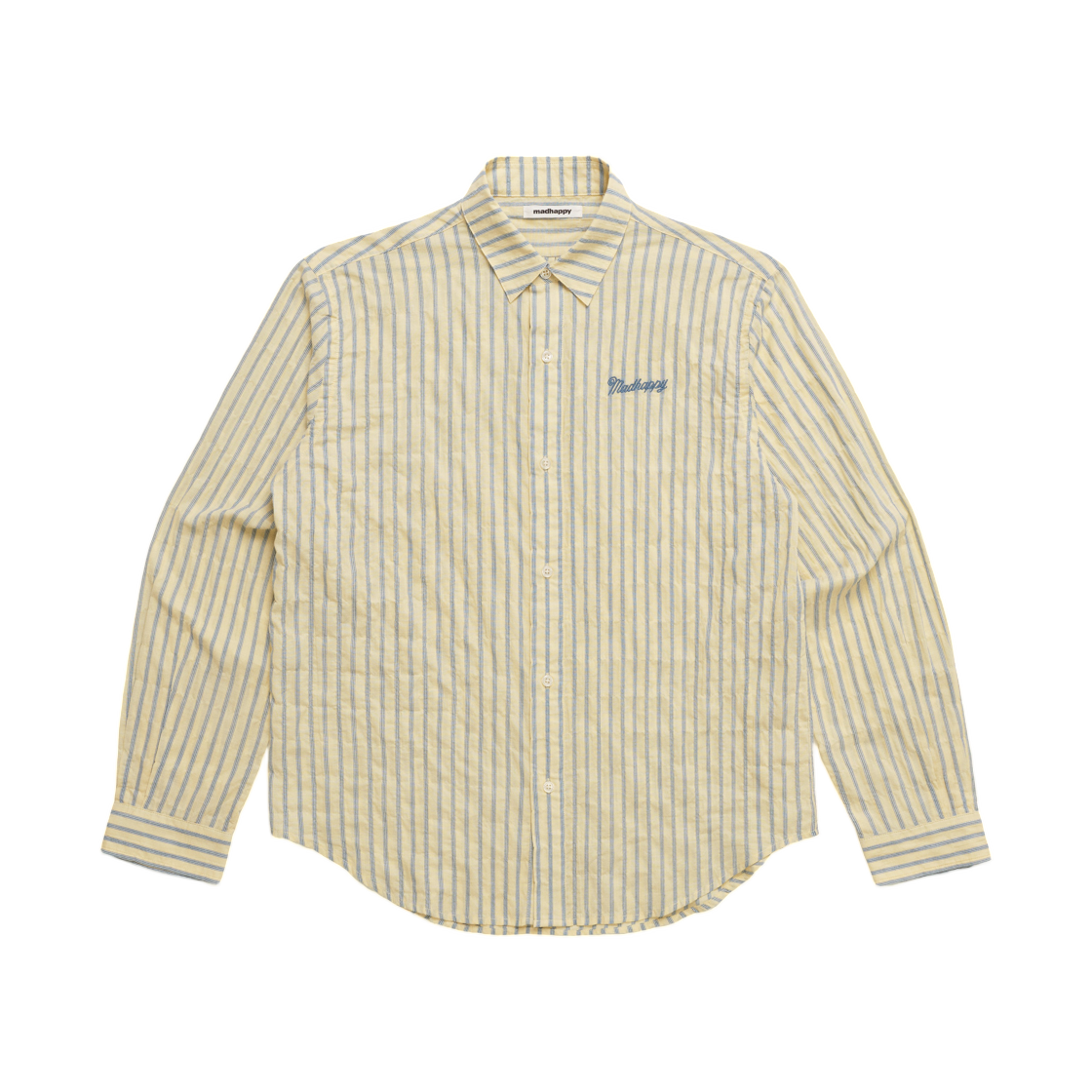 (W) 매드해피 플래드 버튼다운 셔츠 옐로우 스트라이프((W) Madhappy Plaid Buttondown Shirt Yellow Stripe)