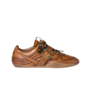 (W) Miu Miu Leather Sneakers with Buckle Cognac