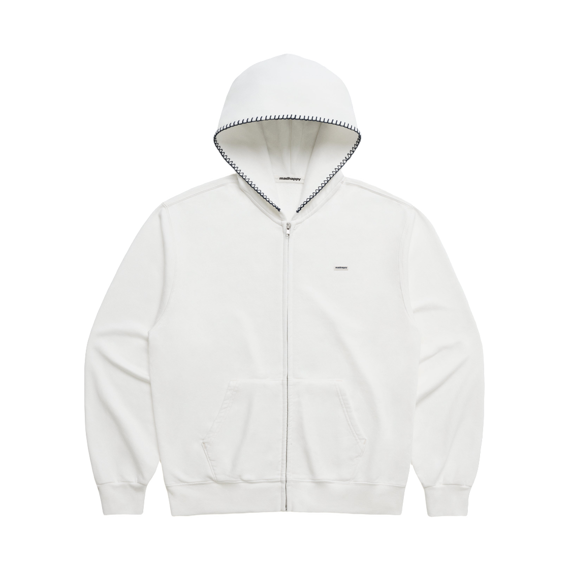 UK46004403 Madhappy Classics Lightweight Fleece Zip Up White