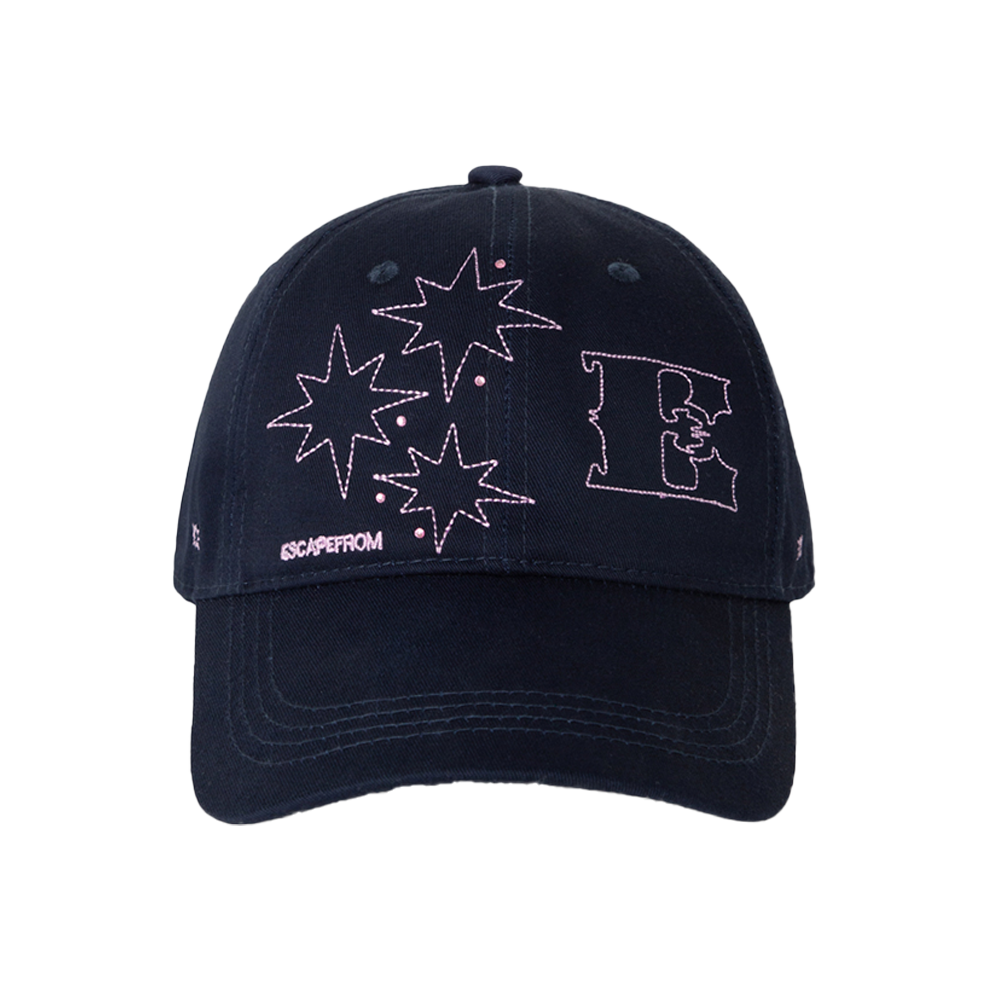 E252AO005NV Escapefrom Star E Logo Stone Point Ball Cap Navy