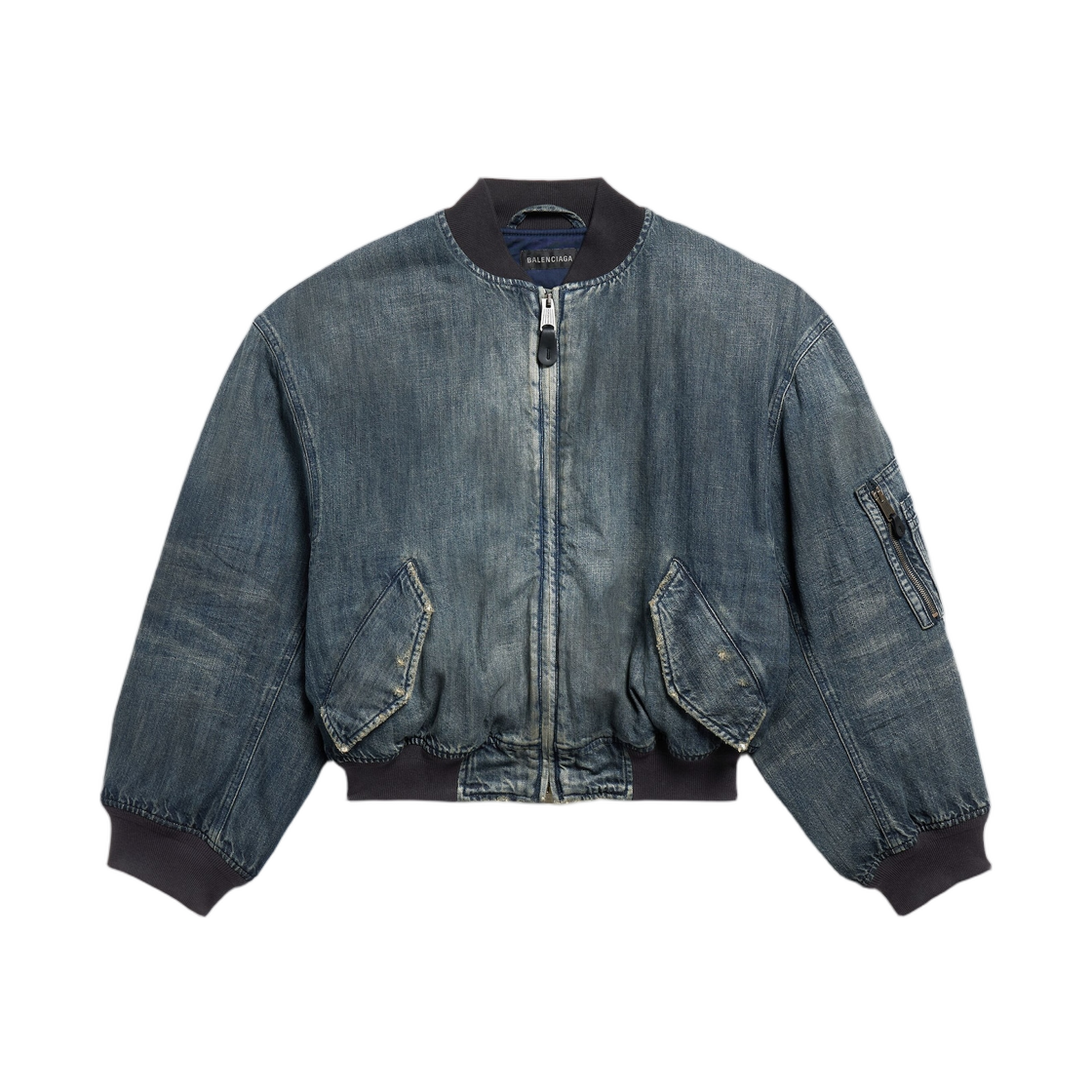 851006TTW763394 (W) Balenciaga Standard Denim Bomber Blue
