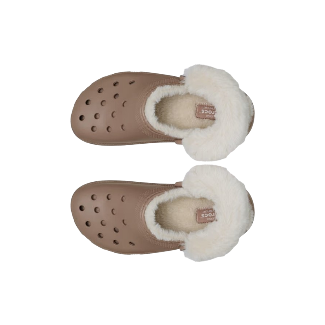 (W) 크록스 클래식 플랫폼 퍼지 라인드 클로그 라떼((W) Crocs Classic Platform Fuzz Lined Clog Latte) - 2