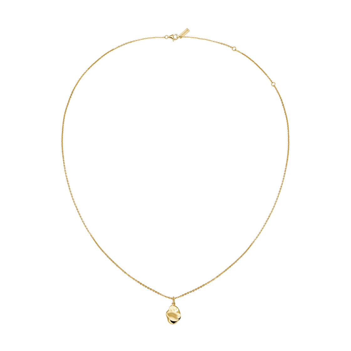 25B10N015-2 TEE RING JAY Baroque Pearl Chain Necklace Gold