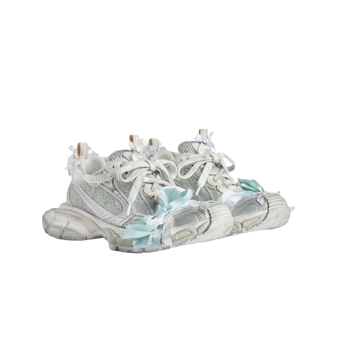 (W) 발렌시아가 3XL 레이스 스니커즈 토프 화이트 라이트 블루((W) Balenciaga 3XL Lace Sneaker Taupe White Light Blue) - 2