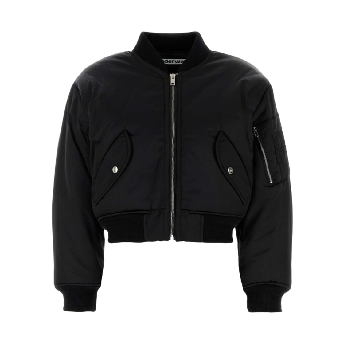 (W) 알렉산더 왕 로고 자수 봄버 자켓 블랙((W) Alexander Wang Logo Embroidered Bomber Jacket Black)