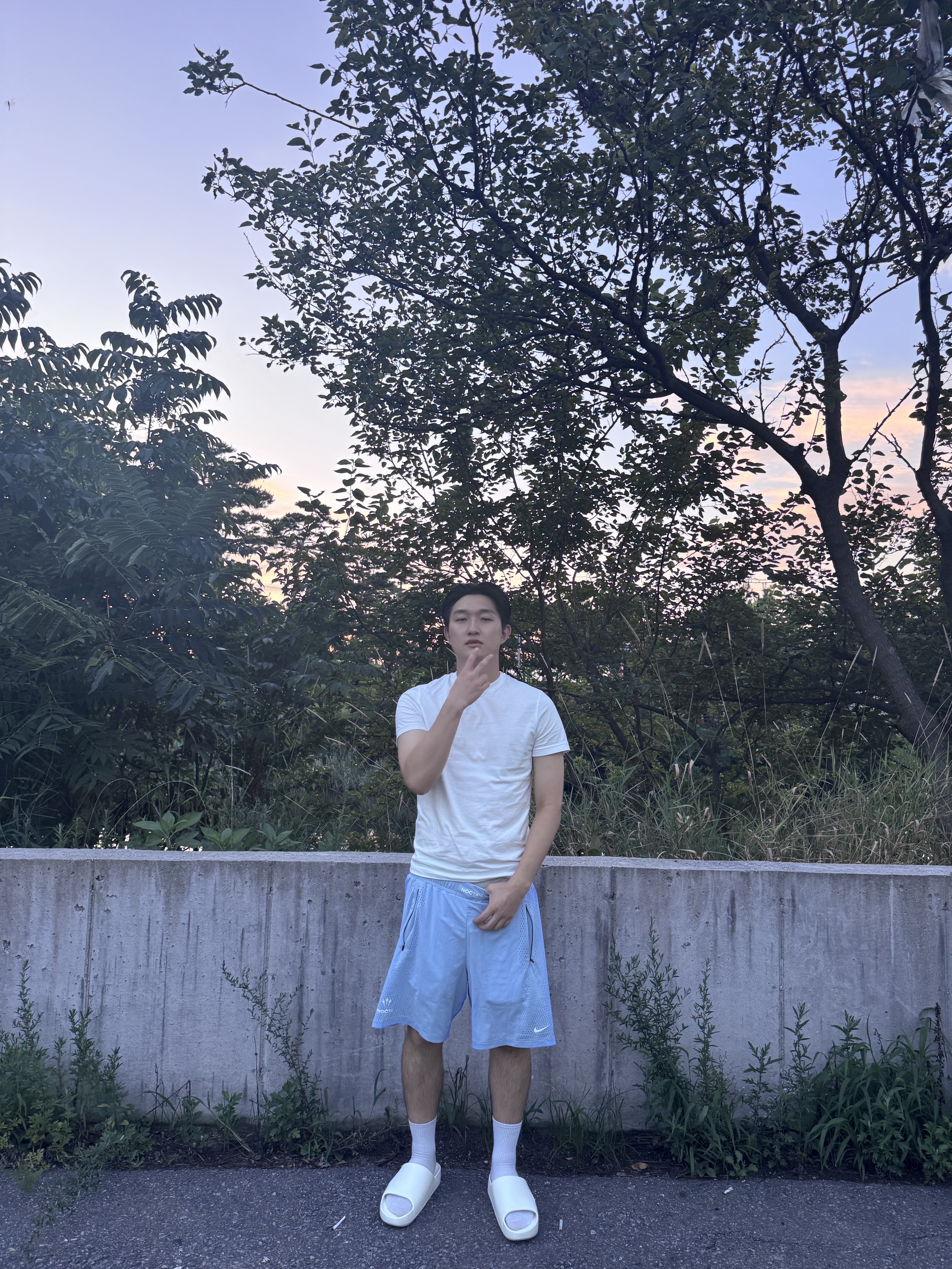 Nike x Drake Nocta Basketball Lightweight Shorts Cobalt Bliss (DV3651-479), Nike Calm Slide Sail 착용 스타일 - 3