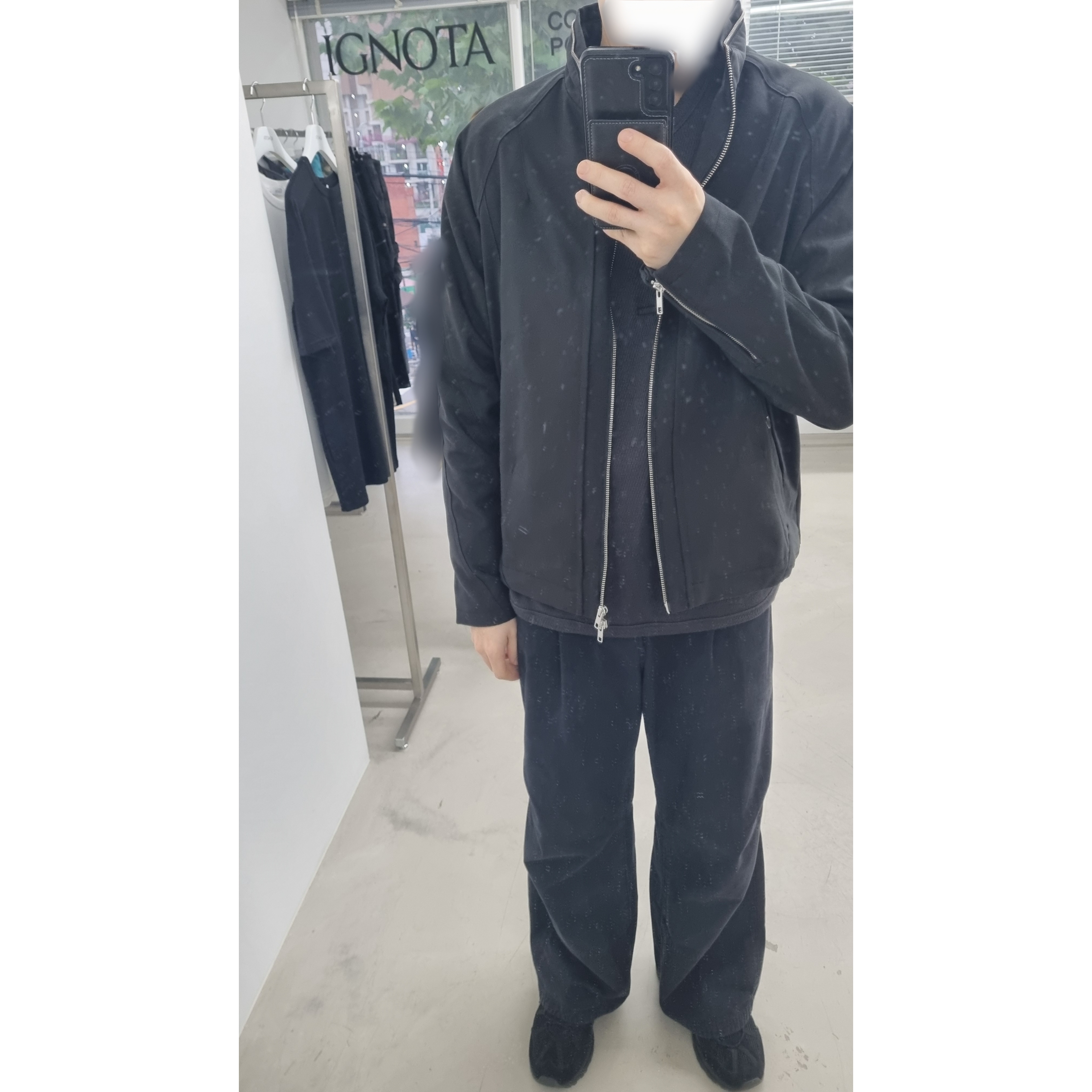 Ignota Core:11 Explorer Zip Jacket Black, Asics Gel-Sonoma 15-50 Black 착용 스타일 - 1