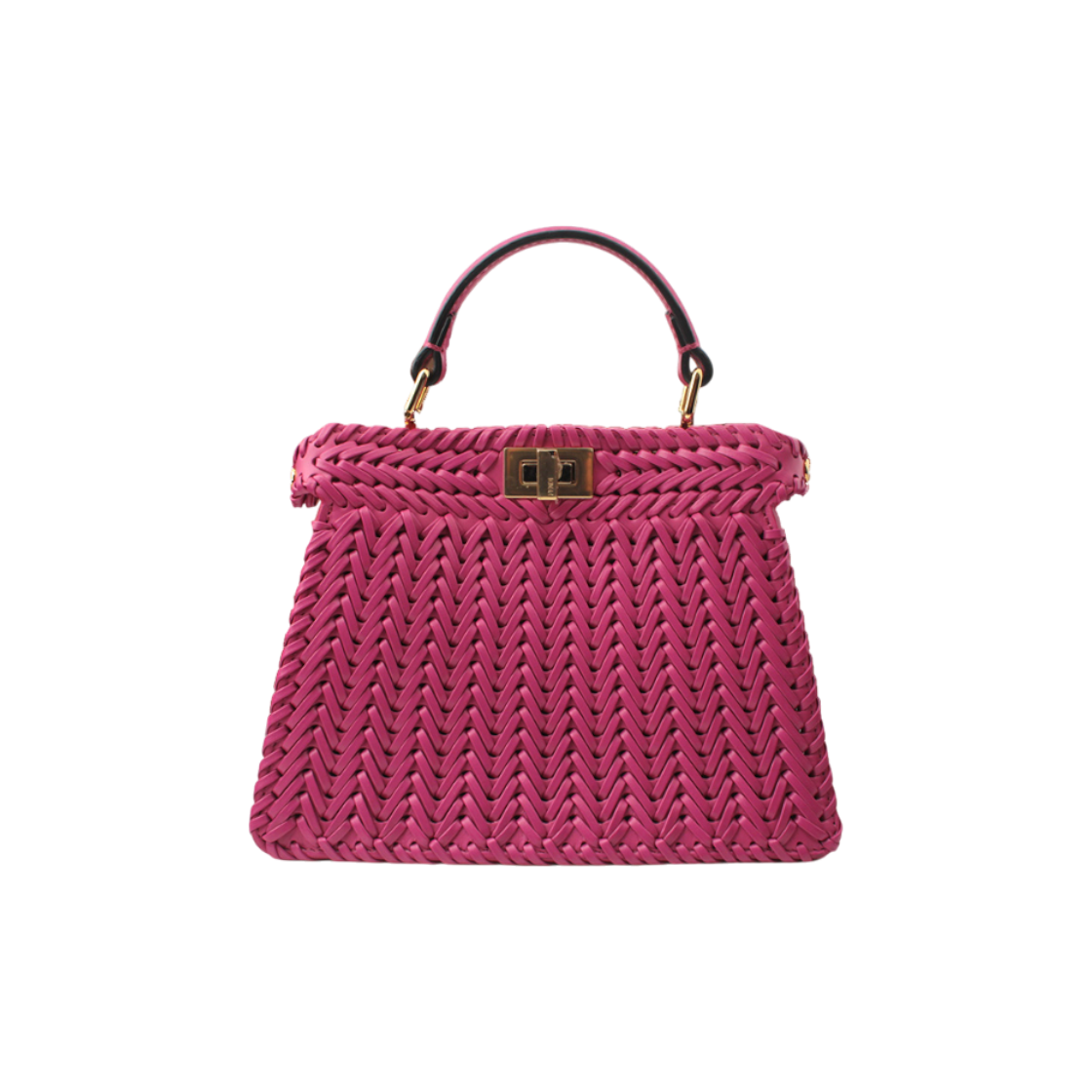 펜디 퍼플 위븐 골드 장식 미니 피카부 토트백 겸 크로스백(Fendi Purple Woven Mini Peekaboo Tote & Crossbody with Gold Accents) - 1