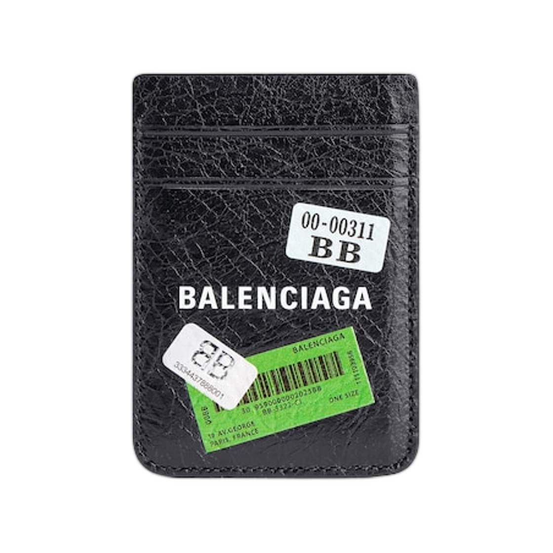 6758352AB7F1084 Balenciaga Cash Magnet Card Holder Black Multicolor