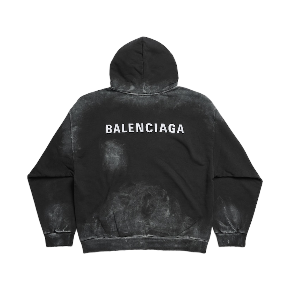 발렌시아가 발렌시아가 백 후드 미디움 핏 페이디드 블랙 화이트(Balenciaga Balenciaga Back Hoodie Medium Fit Faded Black White) - 2