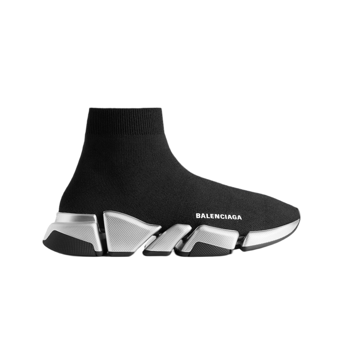 617196W2DD81081 (W) Balenciaga Speed 2.0 Recycled Knit Sneaker Black Silver