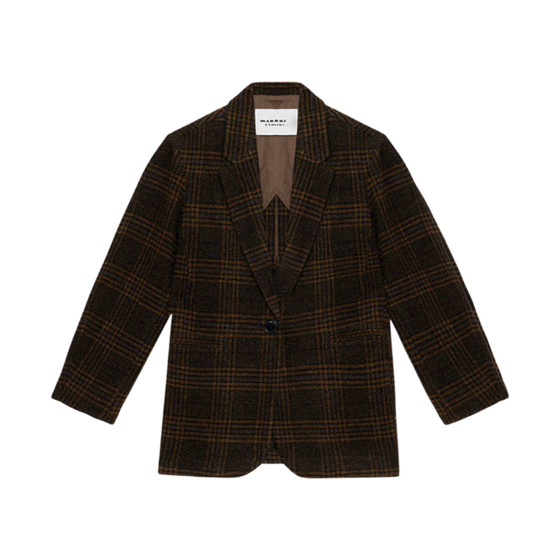 VE0522FB-C3D02E-67KI (W) Isabel Marant Gesina Check Tailored Jacket Khaki - 25FW