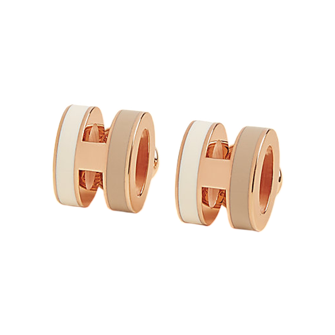 (W) 에르메스 미니 팝아슈 H 로카바 이어링 로즈 골드 하드웨어 & 시스템((W) Hermes Mini Pop H Rocabar Earrings Rose Gold & Systeme)