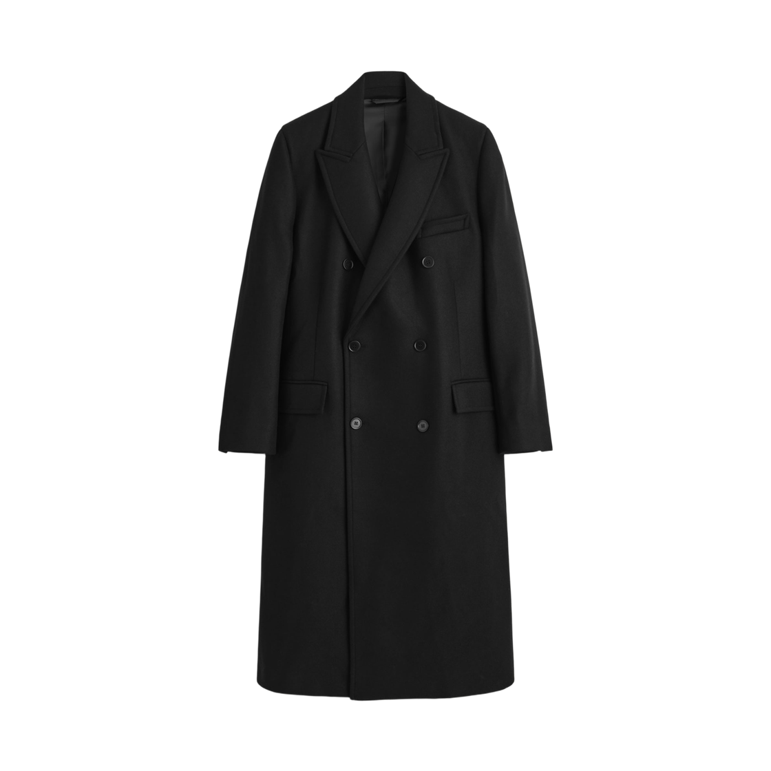 1293491001 COS Double Breasted Wool Coat Black